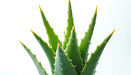 Close-up of fresh aloe vera leaves for health care and cosmetics