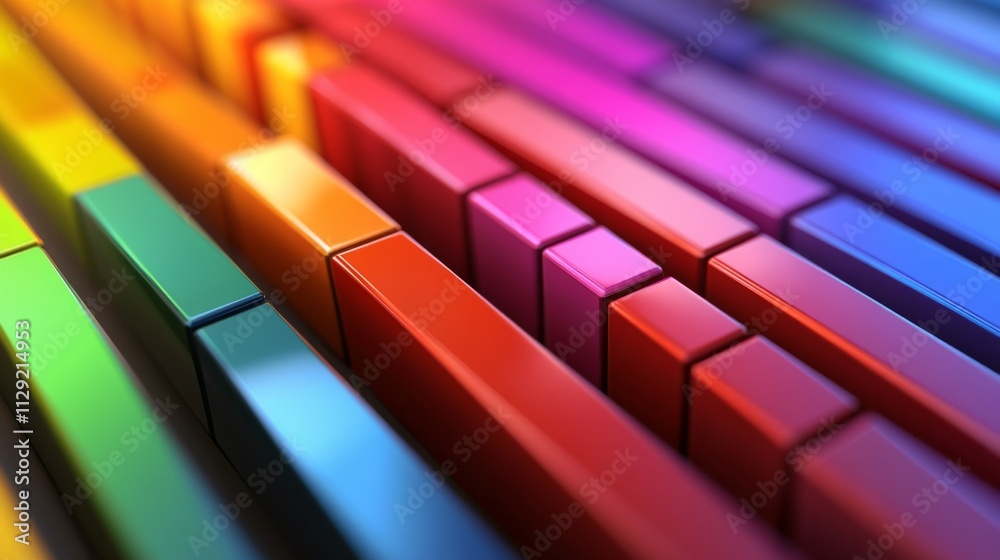 Poster colorful smooth rectangles in vibrant gradient arrangements