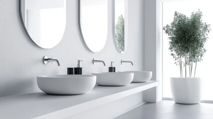 Fototapeta premium Bright and Spacious Modern Bathroom Design