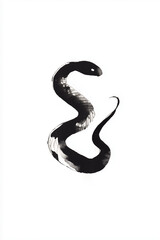 Fototapeta premium ヘビのイラスト, 筆書き, 筆文字, 干支