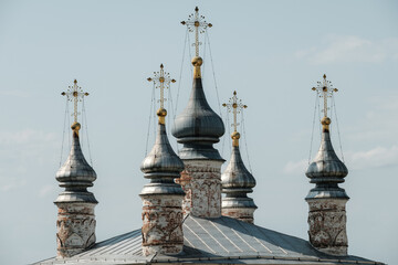 View from above on the temple in Pereslavl-Zalessky