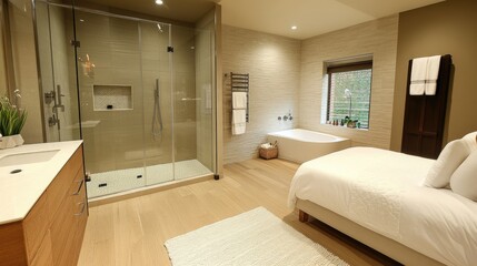 Sleek Contemporary Bathroom Design with Glass Features