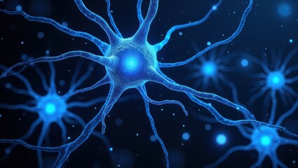 Microscopic View of Neuron Network, Neural Cells, Brain Cells, Synapses, Network Connections