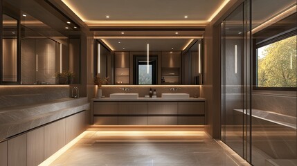 Luxurious Double Sink Bathroom Setup with Modern Design
