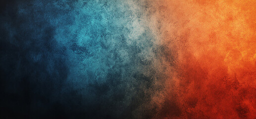 Obraz premium A gradient background with an orange, blue, and red color scheme. The left side is dark black. In the center of the screen