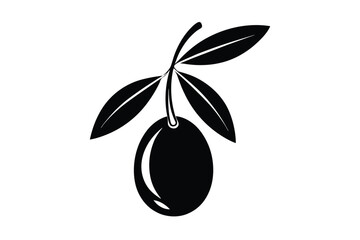 olive icon silhouette illustration with white background.