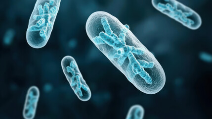 Bacteria Exposure concept. Surreal scene of bacteria colonizing in toxic environment, showcasing vibrant details
