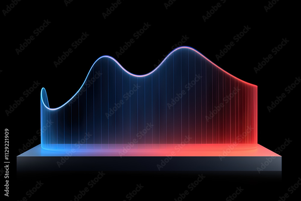 Aufkleber 3D business graph with organized bars and information blocks. Abstract infographic element. Business growth and development to success concepts