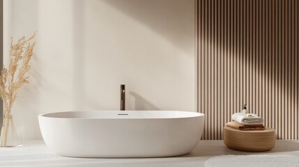 Fototapeta premium Stylish Luxury Bathroom with Elegant Faucet Mixer