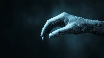 Obraz premium Futuristic Hand Reaching Digital Network Technology Concept