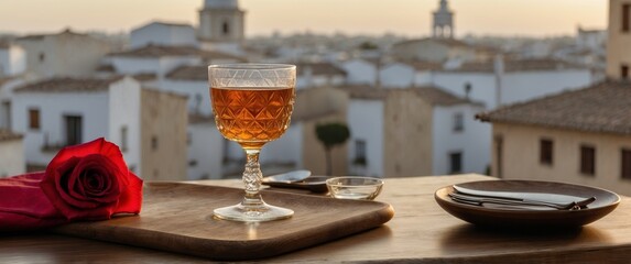 Glass of Jerez with Flamenco Charm