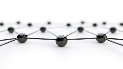 Global Network Connection Abstract Black Sphere Nodes and Lines