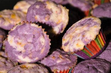 Muffins flavoured purple yum and cheese 