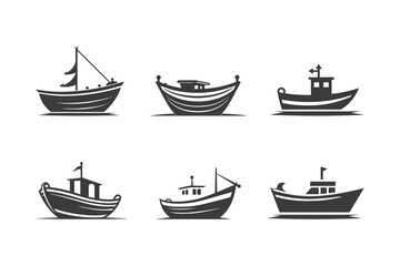 Boat icon set, vector illustration.
