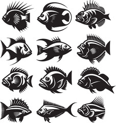 A Collection of Tribal Fish Designs