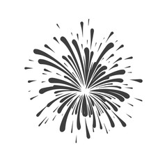 Obraz premium Black and white fireworks, vector illustration.