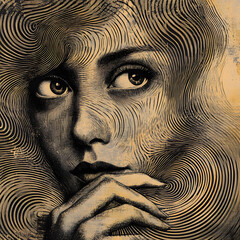 person in a hat with a veil