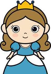 Obraz premium Smiling Princess in Blue Dress