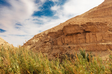 Wadi Arugot National Park is a desolate rocky landscape