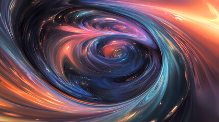 Colorful bubbles of oil blending together in a hypnotic swirl, mesmerizing, dynamic composition. Whirlpool. Illustration