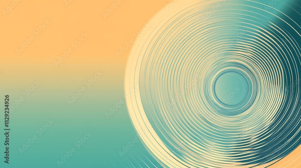 Leinwandbilder abstract circular patterns in soft turquoise and orange background