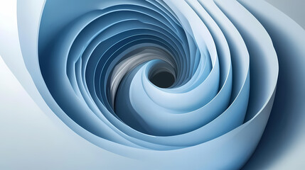 Abstract blue swirling tunnel. Whirlpool. Illustration