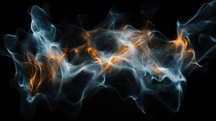 Abstract Nebula: Celestial Dance of Orange and Blue