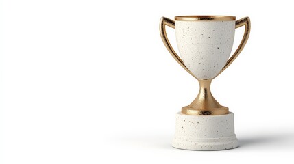 Golden Trophy: A classic, golden trophy with a marble base, a symbol of victory and achievement. Perfect for showcasing success, competition, or award ceremonies.  
