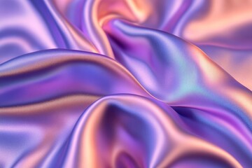 Obraz premium Iridescent purple and orange silk fabric with soft folds and waves.