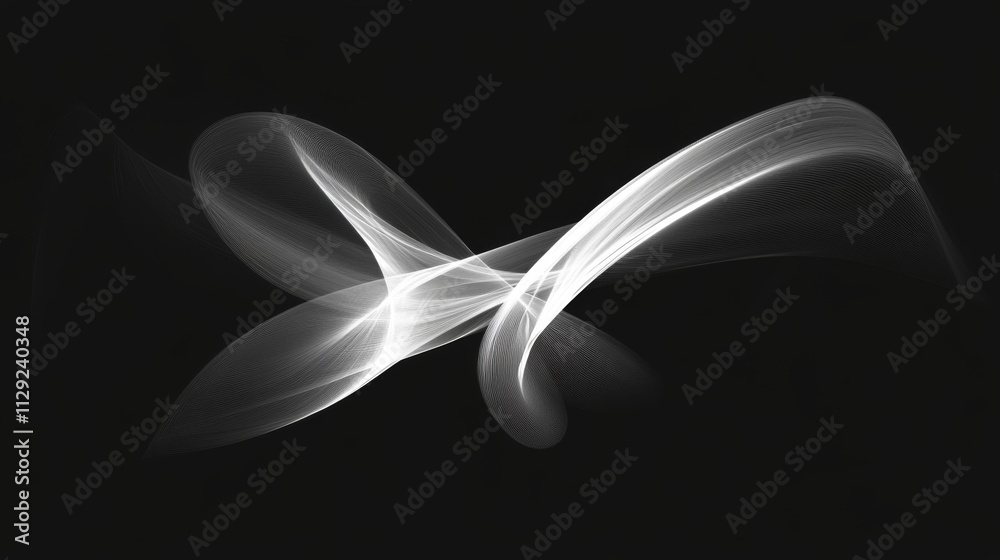 Poster Abstract Light Trails on Black Background in Dynamic Flowing Motion