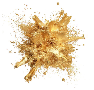 PNG Gold explosion dynamic abstract.