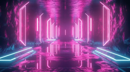Abstract futuristic techno vibes in neon