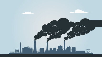 Obraz premium Minimalist Air Pollution City Skyline