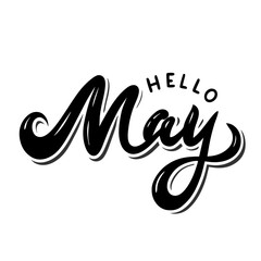 Obraz premium Hello May hand lettering quote vector illustration (5)