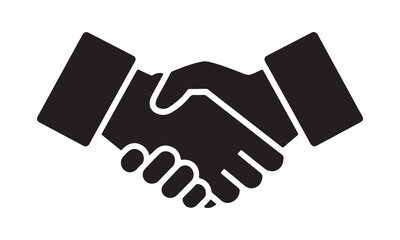 Shake Hands Silhouette Icon in Blue Color, vector illustration isolated on white background