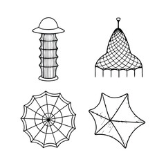 Fototapeta premium fishing net icon, outline vector