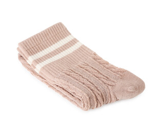Pair of soft socks isolated on white