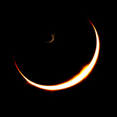 Stunning solar eclipse with darkened sky