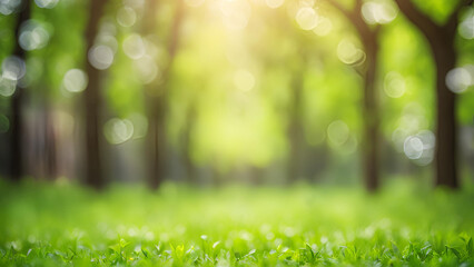 Obraz premium A blurred landscape featuring a lush green garden