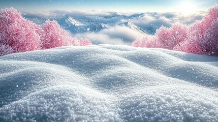 Bright twinkling lights casting a warm glow on a blurred snow-covered background creating a calm and festive winter scene