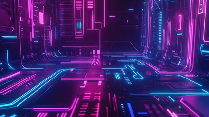 Abstract futuristic techno vibes in neon