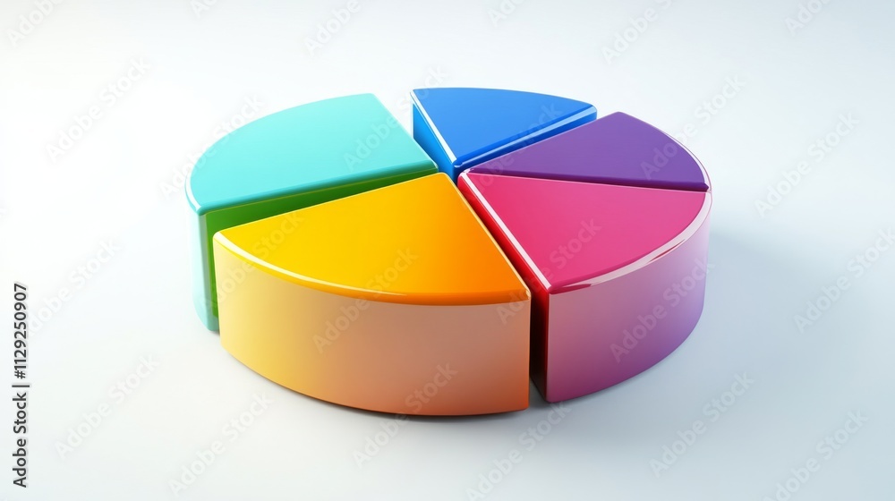 Aufkleber colorful graphic representation of pie chart sections on white background