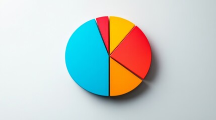 Fototapeta premium Colorful Pie Chart with Divided Segments on Light Background