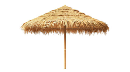 Straw Beach Umbrella Isolated on White and Transparent Background
