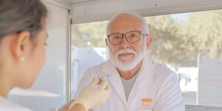 International Universal Health Coverage Day Senior Care and Public Health in Action - Suitable for National Public Health Week and World Health Day - Powered by Adobe