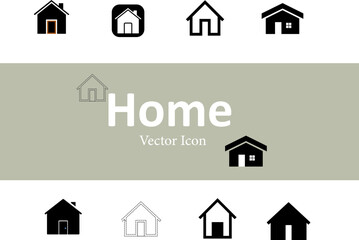 Home icon set with 6 different negative space designs. Featuring minimalist home icons, ideal for representing real estate, property listings, housing, and construction themes.
