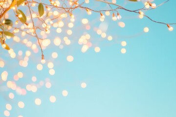 Fototapeta premium Elegant Holiday Lights Against a Tranquil Sky A Symbol of Unity and Joy