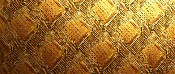 Obraz premium golden snake skin texture seamless pattern