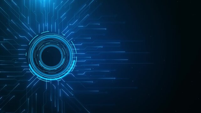 Digital Data moving on Circuit Board CPU high tech Artificial intelligence AI, data mining Processing data futuristic processor Futuristic cyber innovation automation brain. cyber innovation cyberpunk