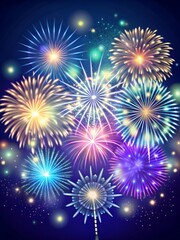 Fototapeta premium Fireworks background. New year celebration concept.